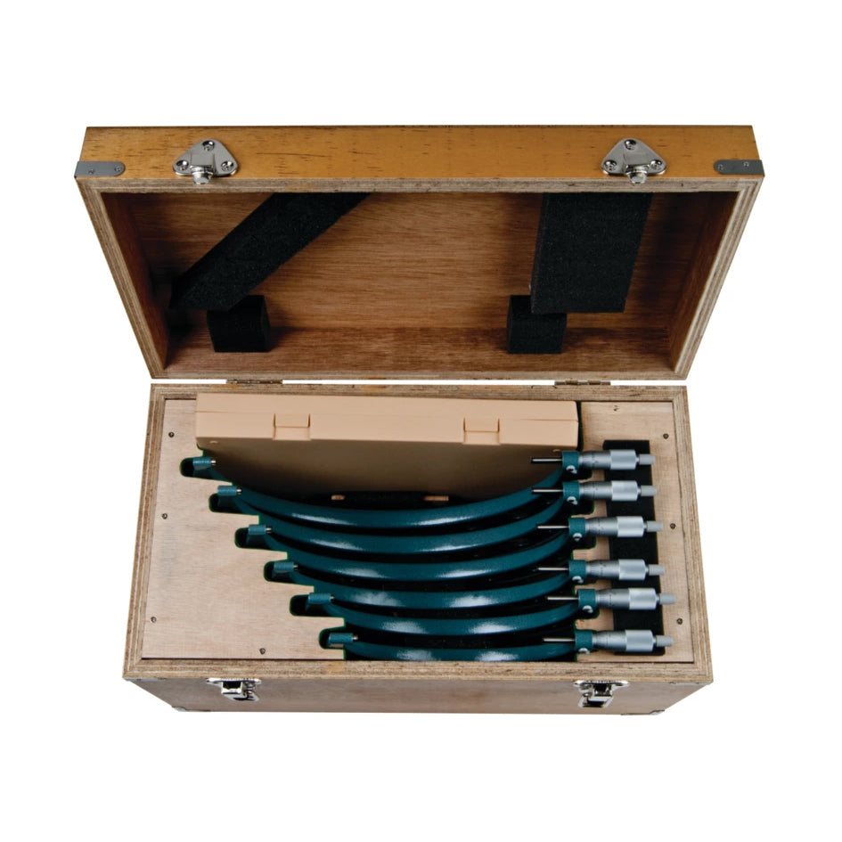 Mitutoyo 103-915-10 Micrometer Set, Range 150-300mm, Graduation 0.01mm c/w Setting Standards