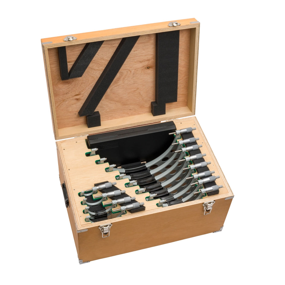 Mitutoyo 103-905-10 Micrometer Set, Range 0-12", Graduation 0.001" c/w Setting Standards