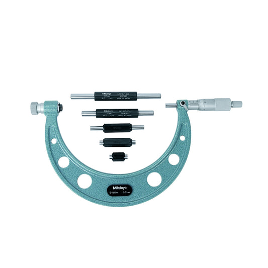 Mitutoyo 104-135A Interchangeable Anvil Micrometer, Range 0-150mm, Graduation 0.01mm