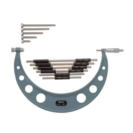 Mitutoyo 104-138 Interchangeable Anvil Micrometer, Range 6-12", Graduation 0.001"