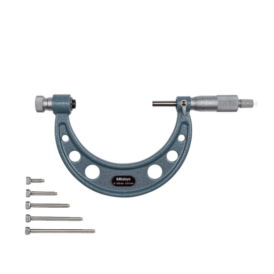 Mitutoyo 104-139A Interchangeable Anvil Micrometer, Range 0-100mm, Graduation 0.01mm