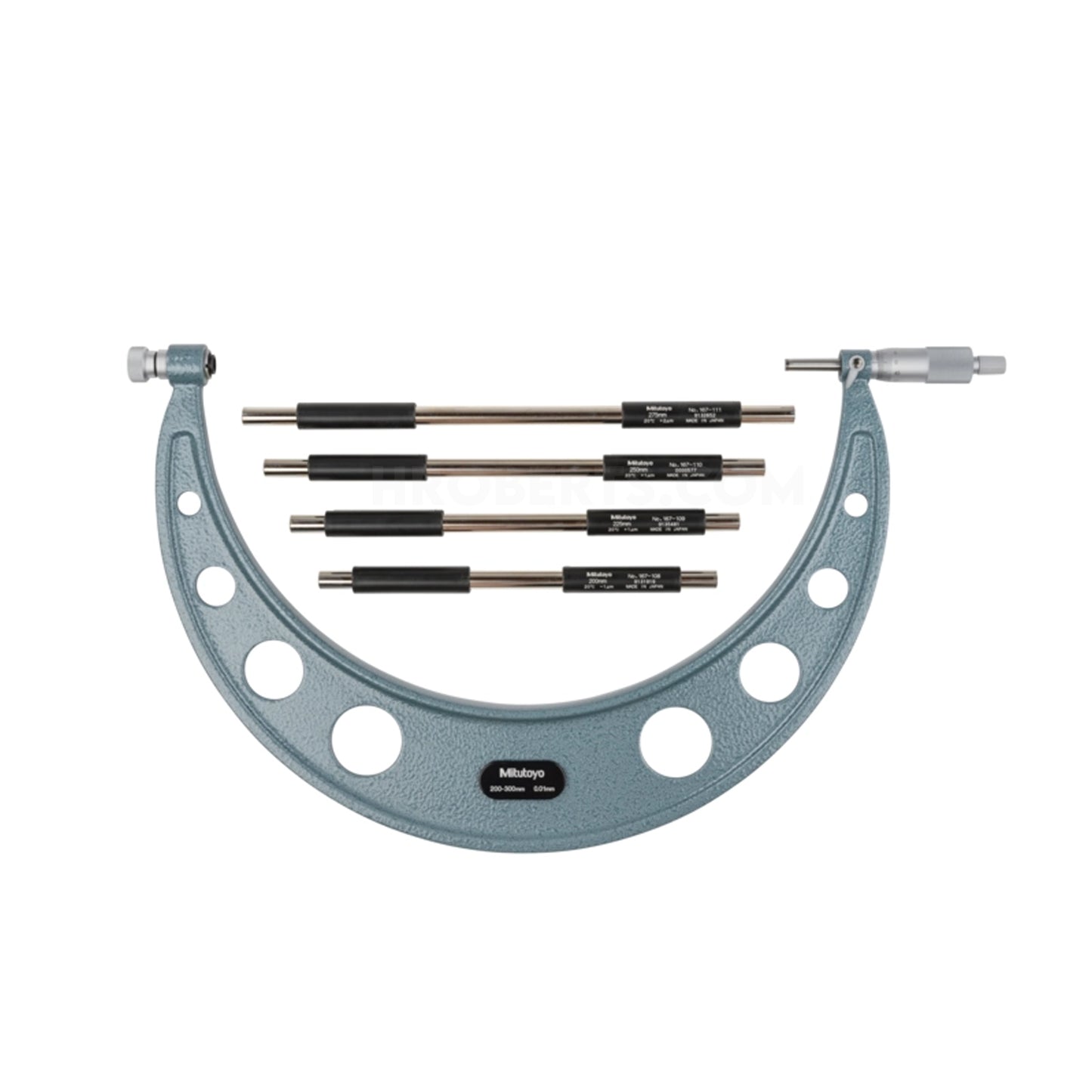 Mitutoyo 104-141A Interchangeable Anvil Micrometer, Range 200-300mm, Graduation 0.01mm