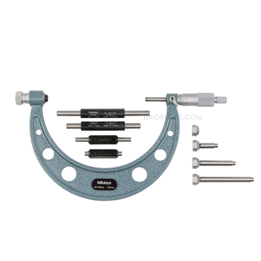 Mitutoyo 104-161A Interchangeable Anvil Micrometer, Range 50-150mm, Graduation 0.01mm