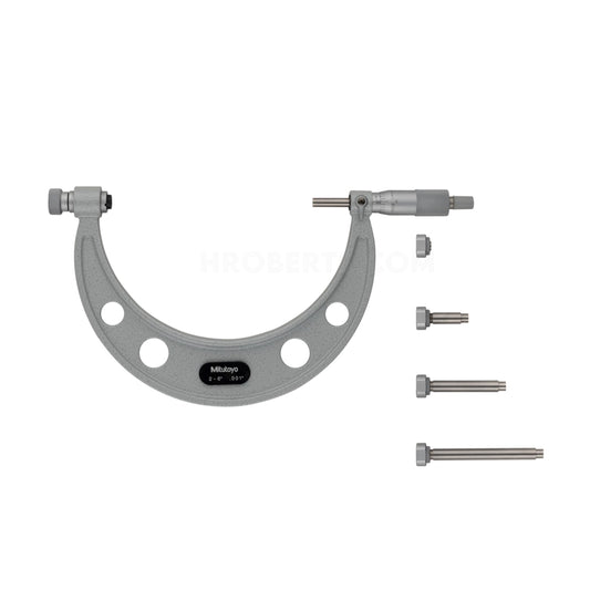 Mitutoyo 104-162 Interchangeable Anvil Micrometer, Range 2-6", Graduation 0.001"