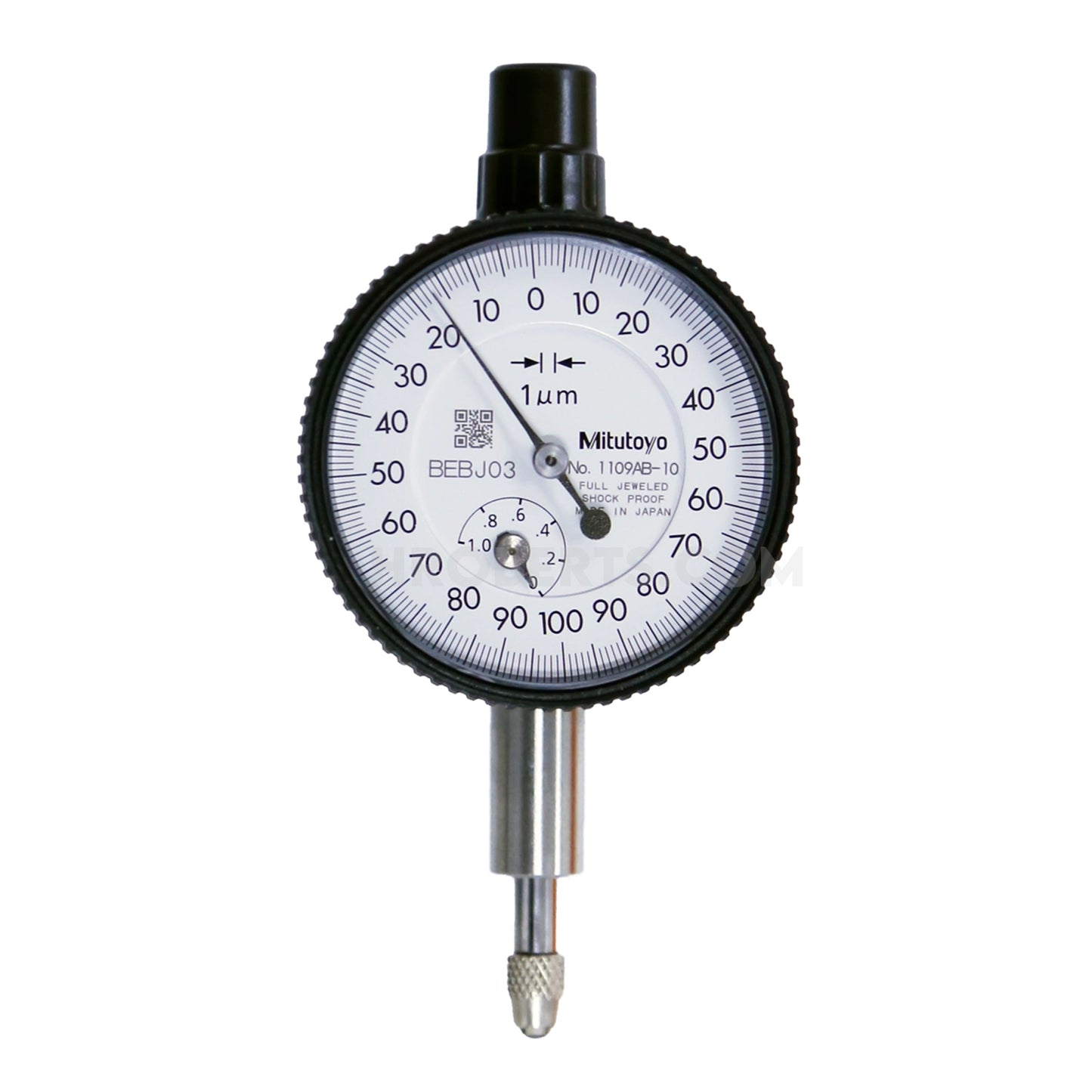 Mitutoyo 1109A-10 Dial Indicator, Graduation 0.001mm, Range 1mm, Scale 0-100-0, Bezel Diameter 40mm