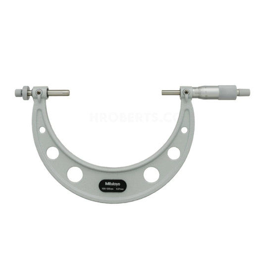 Mitutoyo 124-177 Interchangeable Anvil Gear Tooth Micrometer, Range 100-125mm, Graduation 0.01mm