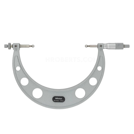 Mitutoyo 124-179 Interchangeable Anvil Gear Tooth Micrometer, Range 150-175mm, Graduation 0.01mm