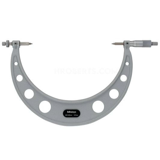 Mitutoyo 124-181 Interchangeable Anvil Gear Tooth Micrometer, Range 200-225mm, Graduation 0.01mm