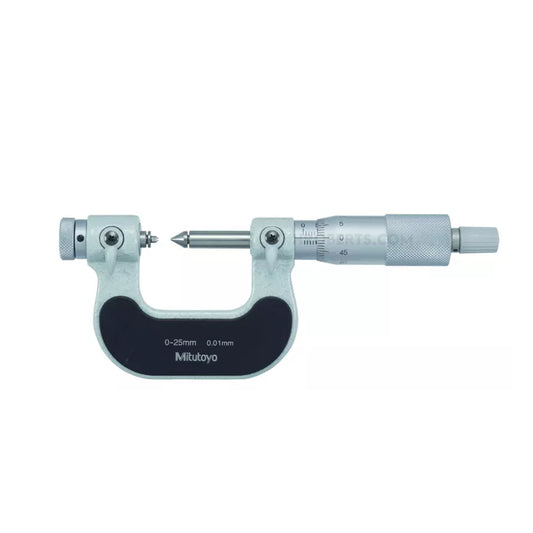 Mitutoyo 126-125 Interchangeable Anvil Screw Thread Micrometer, Range 0-25mm, Graduation 0.01mm