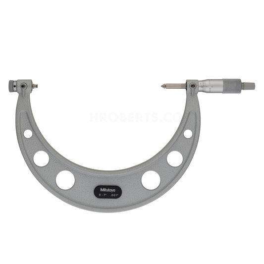 Mitutoyo 126-143 Interchangeable Anvil Screw Thread Micrometer, Range 6-7", Graduation 0.001"