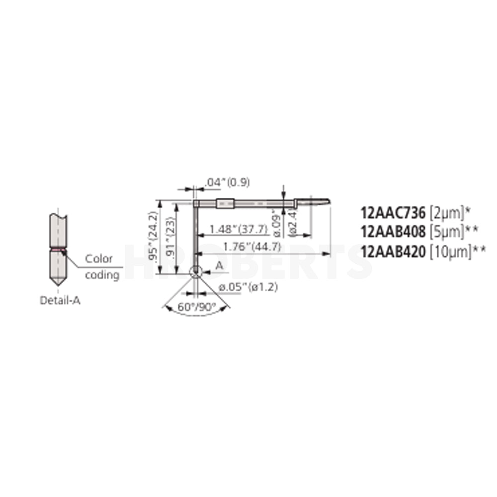 Mitutoyo 12AAB408 Deep Groove Detector, 20mm, 5µm, 90°