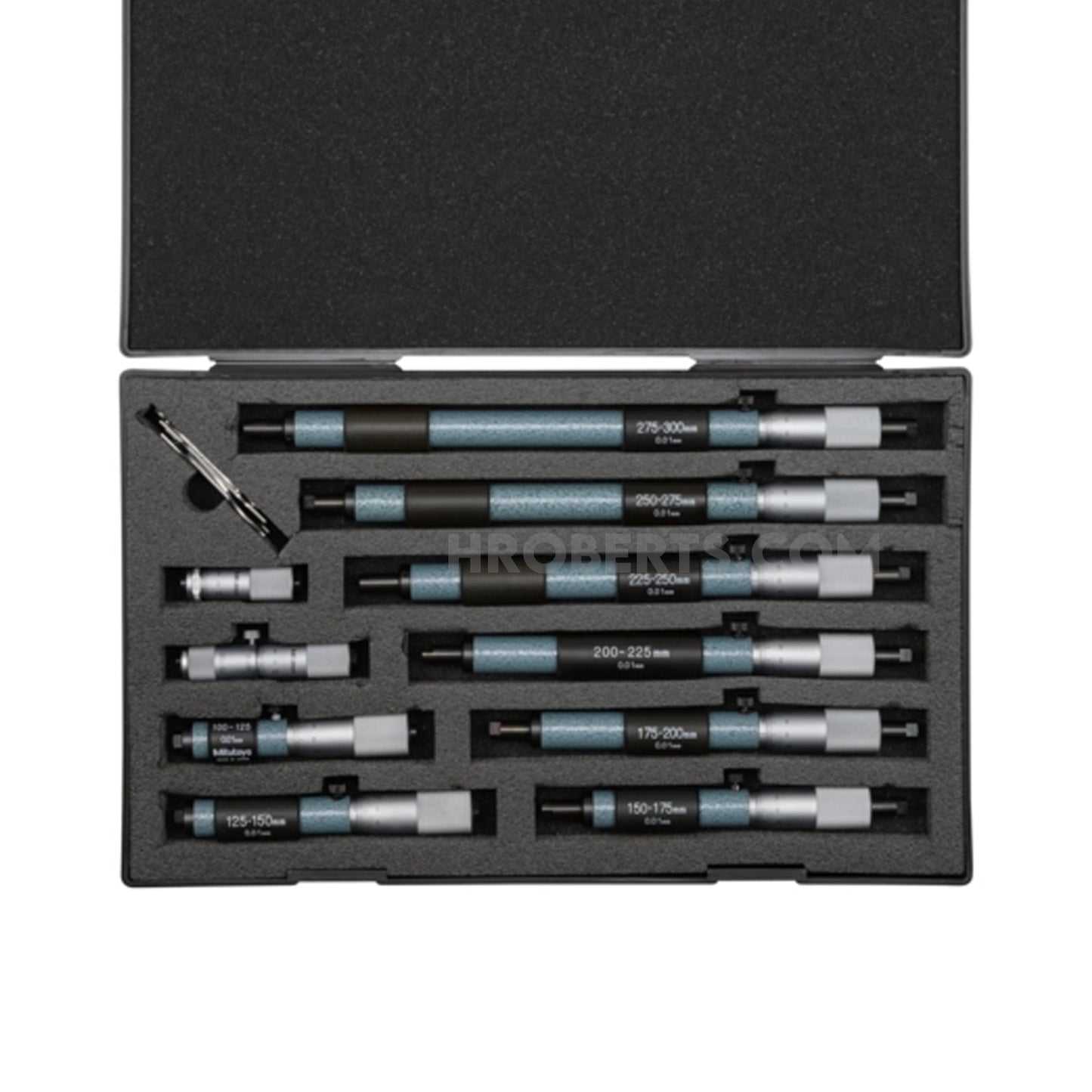 Mitutoyo 133-902 Tubular Inside Micrometer Set, Range 50-300mm, Graduation 0.01mm