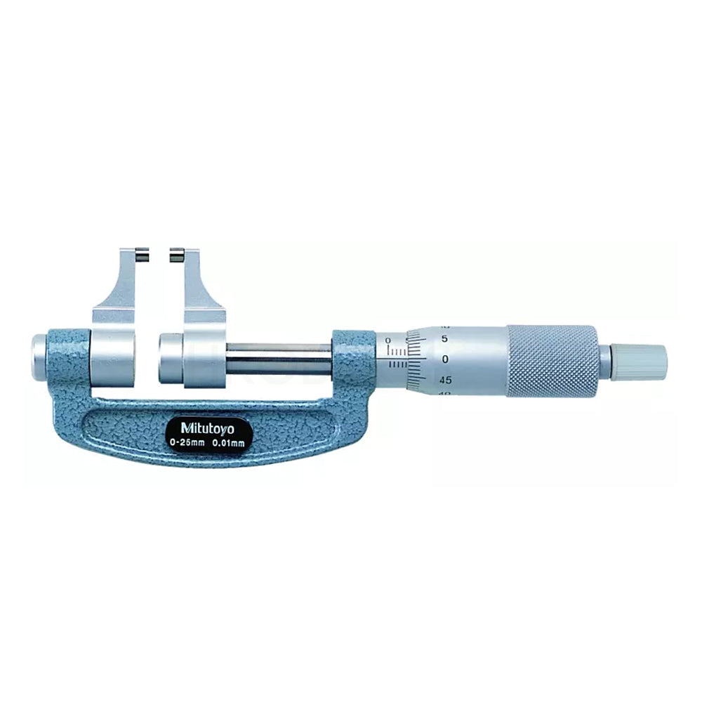 Mitutoyo 143-101 Caliper Jaw Type Micrometer, Range 0-25mm, Graduation 0.01mm