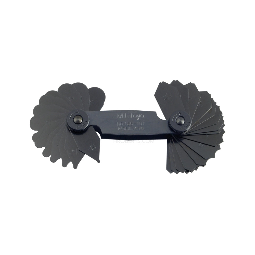 Mitutoyo 186-101 Radius Gauge Set Range 1/32" - 1/4" with 15 Leaves