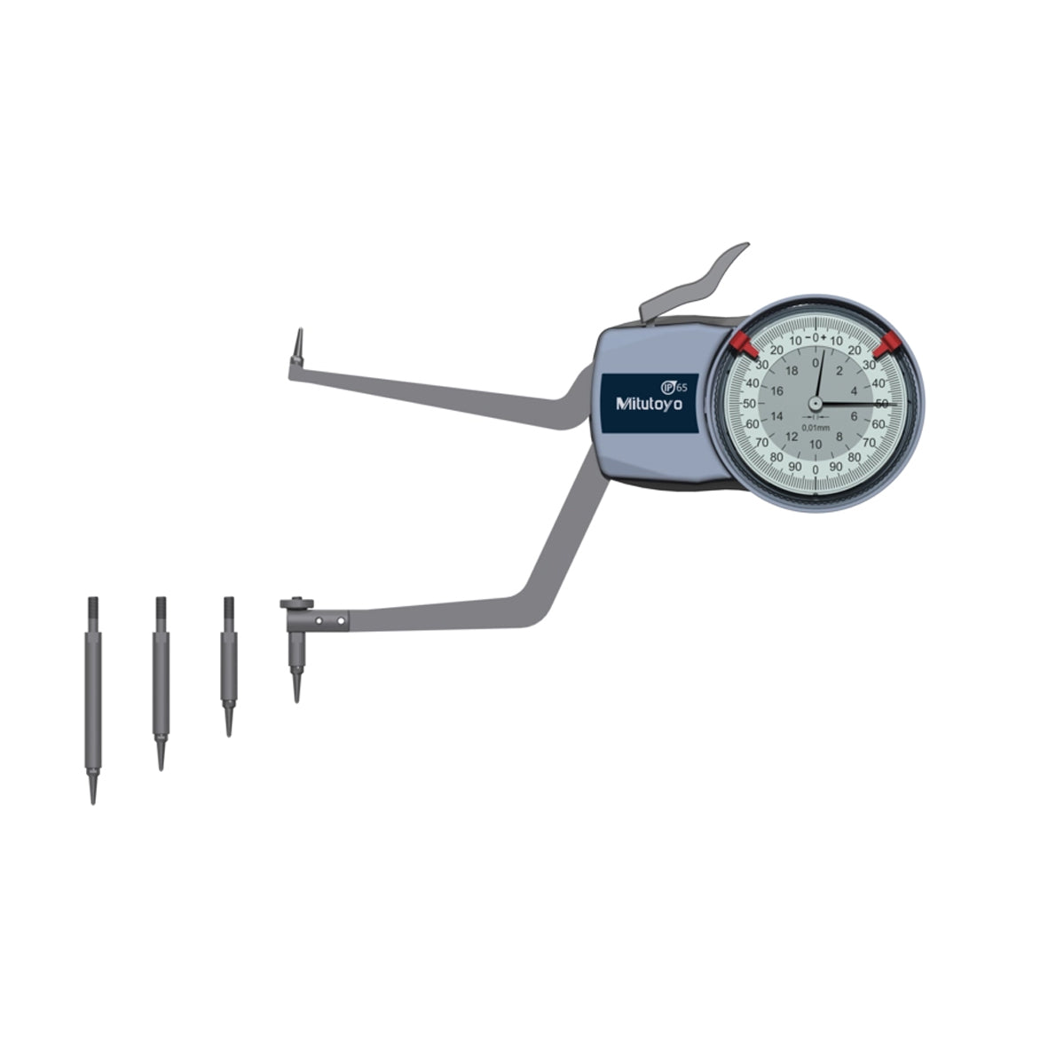 Mitutoyo 209-311 Inside Interchangeable Dial Caliper Gauge, Range 90-140mm, Graduation 0.01mm