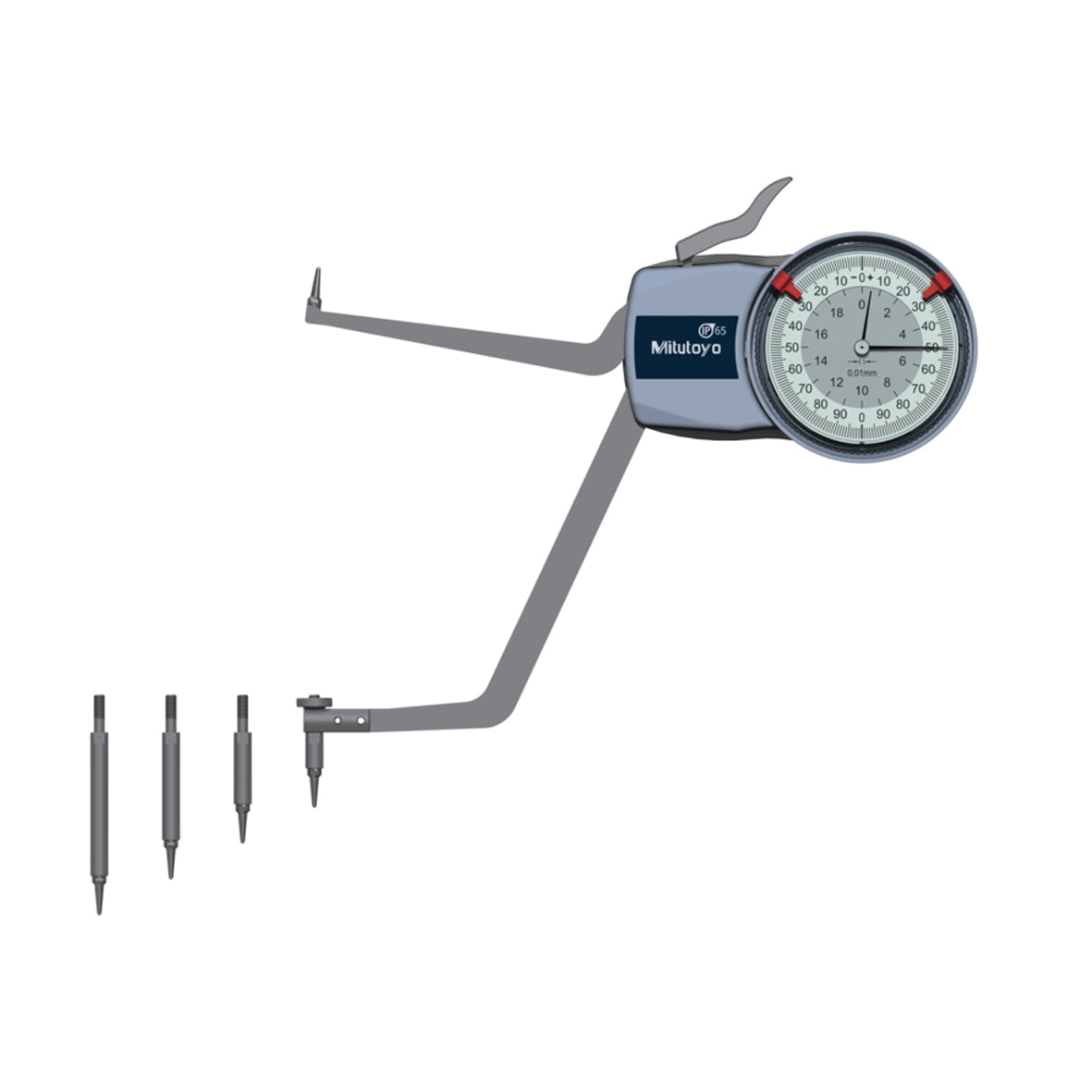 Mitutoyo 209-312 Inside Interchangeable Dial Caliper Gauge, Range 130-180mm, Graduation 0.01mm