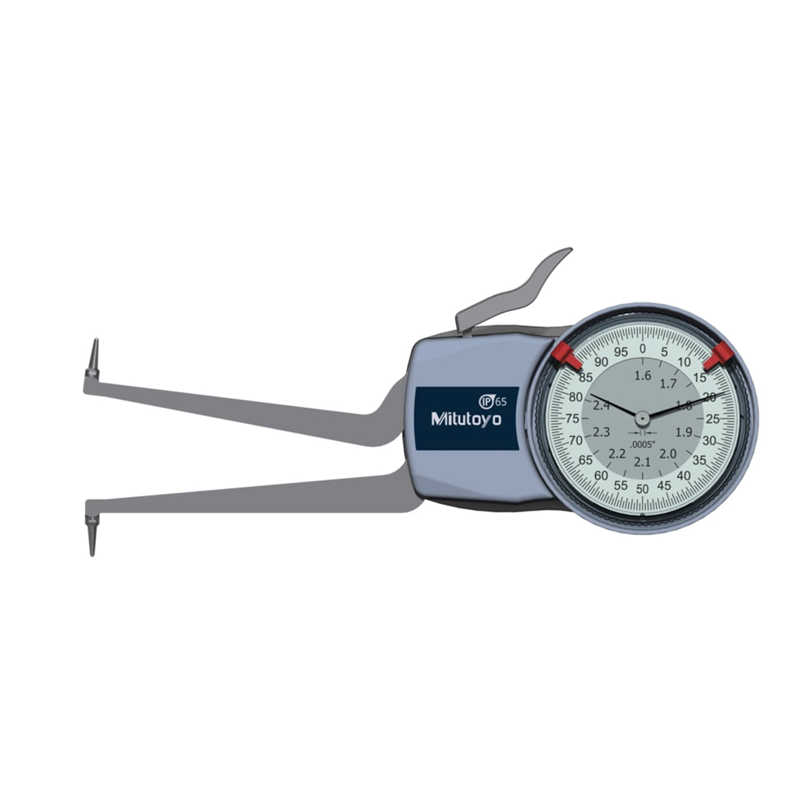 Mitutoyo 209-356 Inside Dial Caliper Gauge, Range 1.6-2.4", Graduation 0.0005"