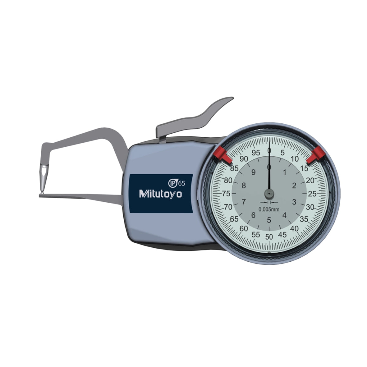 Mitutoyo 209-400 Outside Dial Caliper Gauge, Range 0-10mm, Graduation 0.005mm