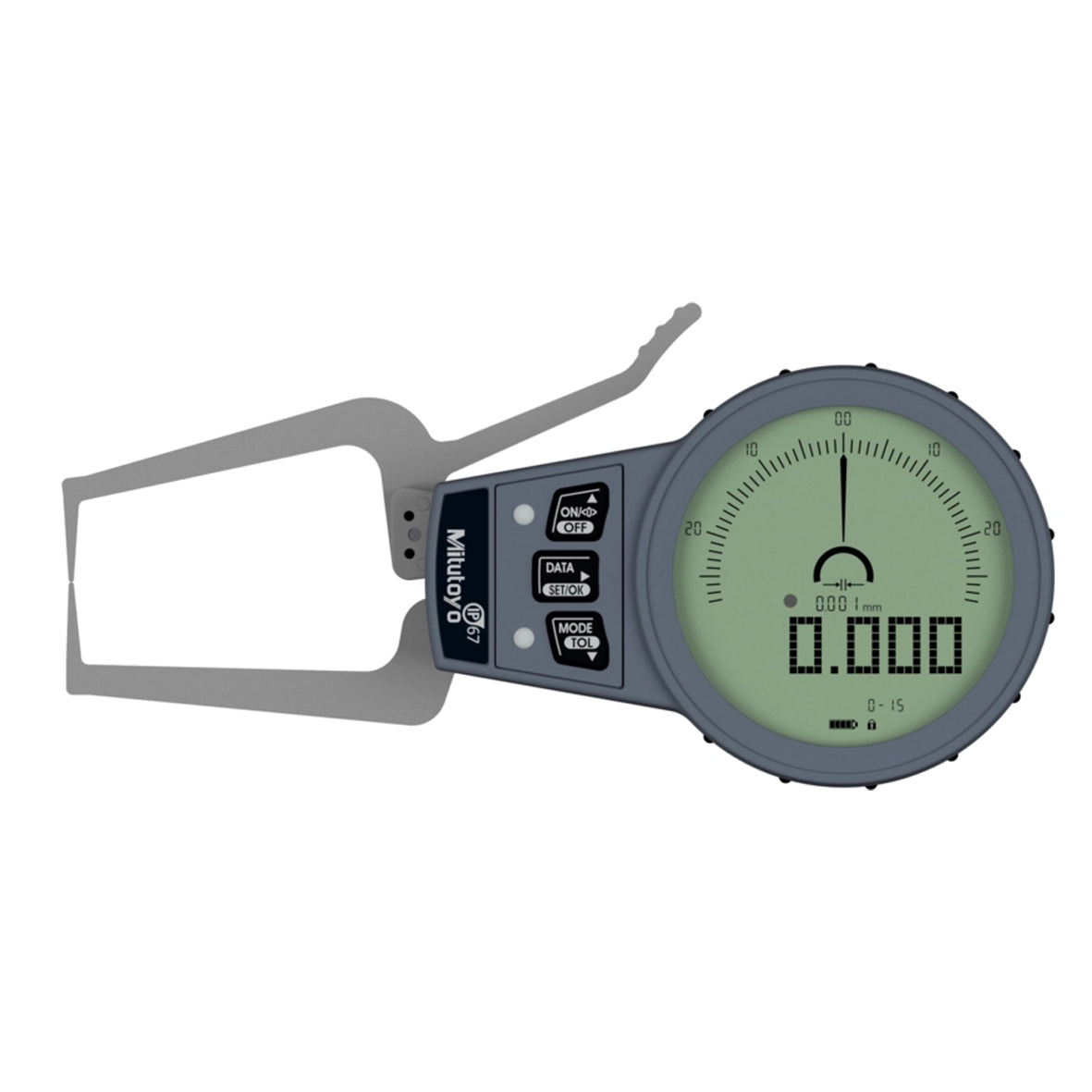 Mitutoyo 209-926 Digimatic Digital Outside Caliper Gauge, Range 0-15mm, Resolution 0.001mm, 0.002mm, 0.005mm, 0.01 mm