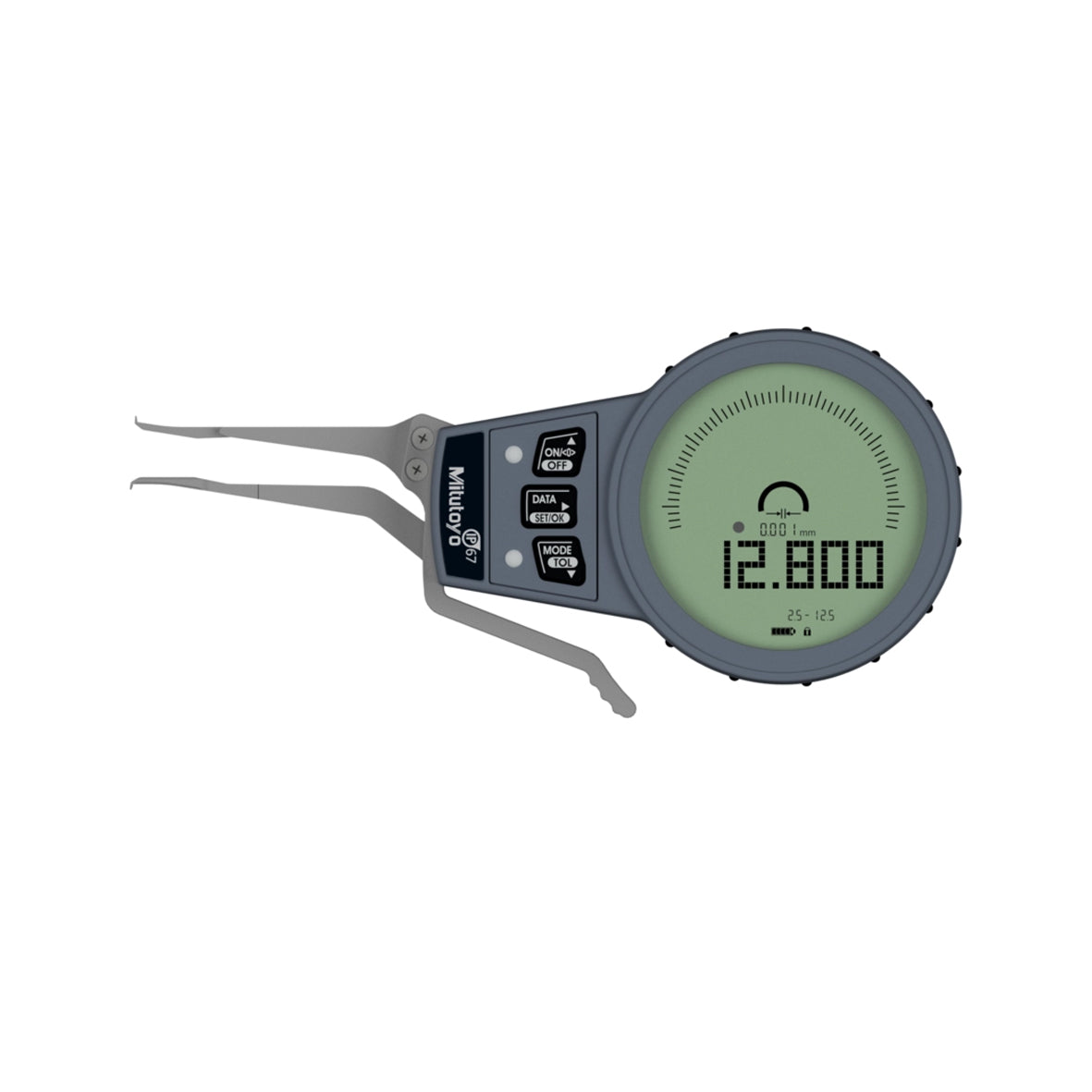 Mitutoyo 209-927 Digimatic Digital Inside Caliper Gauge, Range 2.5-12.5mm, Resolution 0.001mm, 0.002mm, 0.005mm, 0.01 mm