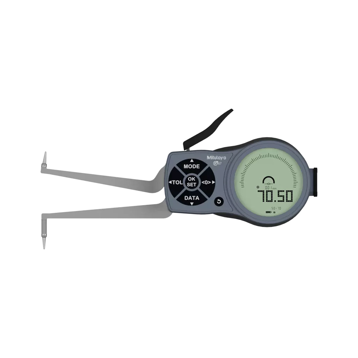 Mitutoyo 209-940 Digimatic Digital Inside Caliper Gauge, Range 50-70mm, Resolution 0.001mm, 0.002mm, 0.005mm,0.01mm, 0.02mm, 0.05mm