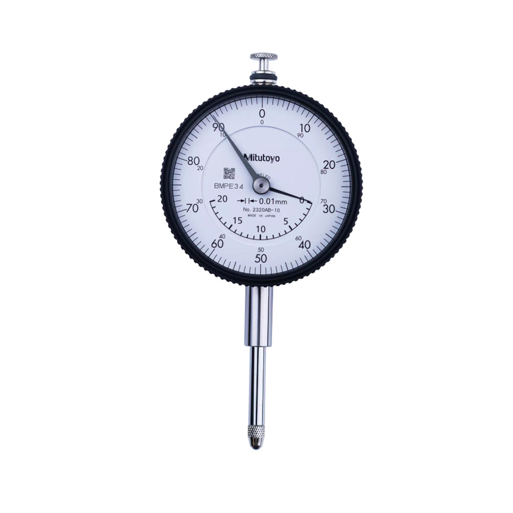 Mitutoyo 2320A-10 Dial Indicator, Graduation 0.01mm, Range 20mm, Scale 0-100, Bezel Diameter 57mm