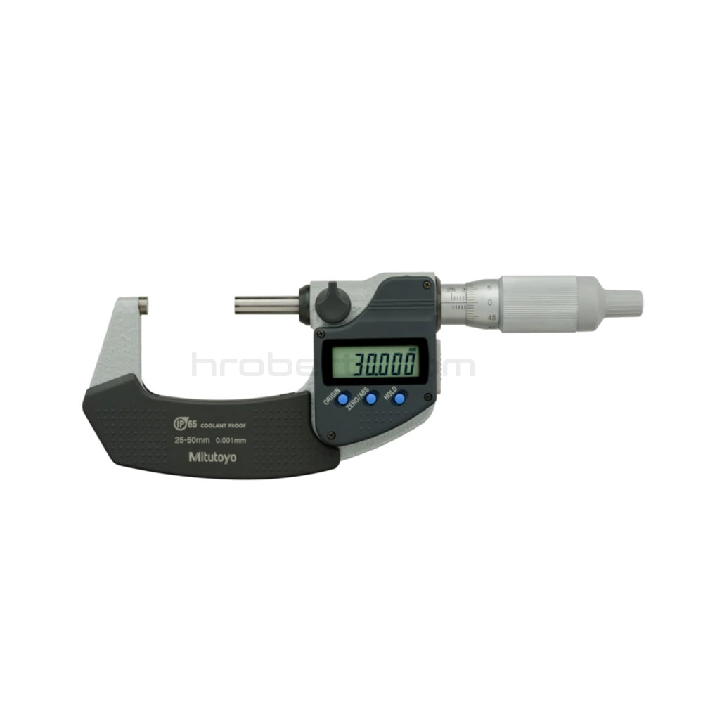 Mitutoyo 293-235-30 Digimatic Digital Micrometer, Range 25-50mm, Resolution 0.001mm, IP65, with SPC Data Output