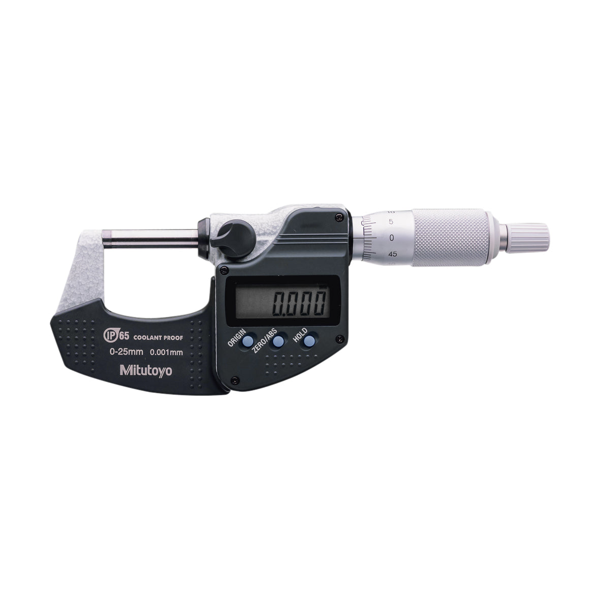 Mitutoyo 293-240-30 Digimatic Digital Micrometer, Range 0-25mm, Resolution 0.001mm, IP65