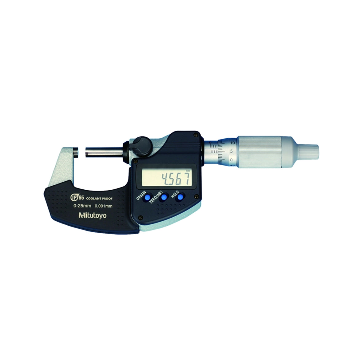 Mitutoyo 293-244-30 Digimatic Digital Micrometer, Range 0-25mm, Resolution 0.001mm, IP65