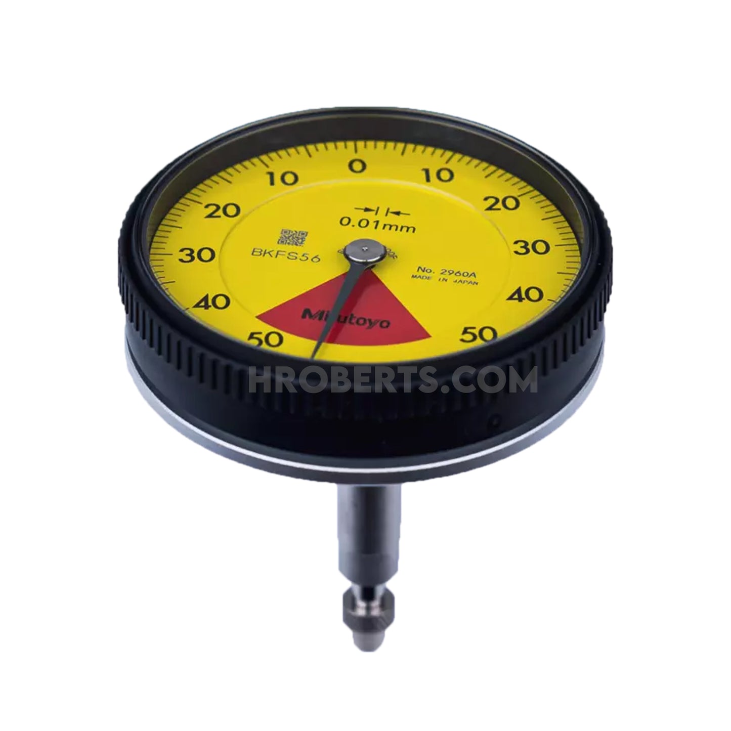 Mitutoyo 2960A Back Plunger Dial Indicator, Graduation 0.01mm, Range 1mm, Scale 50-0-50, Bezel Diameter 57mm