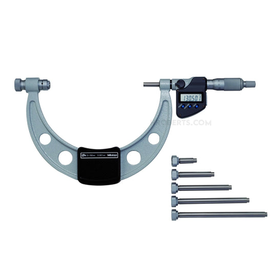 Mitutoyo 340-351-30 Digimatic Digital Interchangeable Anvil Micrometer, Range 0-6" /  0-152.4mm, Resolution 0.00005" / 0.001mm, IP65, with SPC Data Output