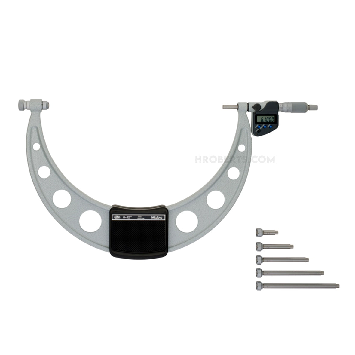 Mitutoyo 340-352-30 Digimatic Digital Interchangeable Anvil Micrometer, Range 6-12" / 152.4-304.8mm, Resolution 0.00005" / 0.001mm, IP65, with SPC Data Output