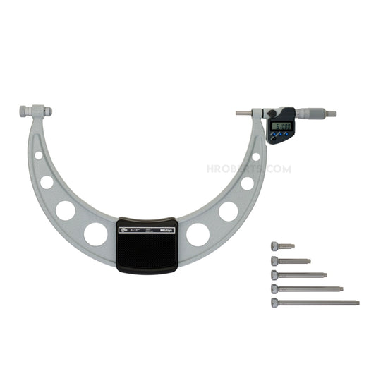 Mitutoyo 340-352-30 Digimatic Digital Interchangeable Anvil Micrometer, Range 6-12" /  152.4-304.8mm, Resolution 0.00005" / 0.001mm, IP65, with SPC Data Output
