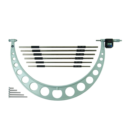 Mitutoyo 340-721 Digimatic Digital Interchangeable Anvil Micrometer, Range 18-24" /  457.2-609.6mm, Resolution 0.0001" / 0.001mm with SPC Data Output