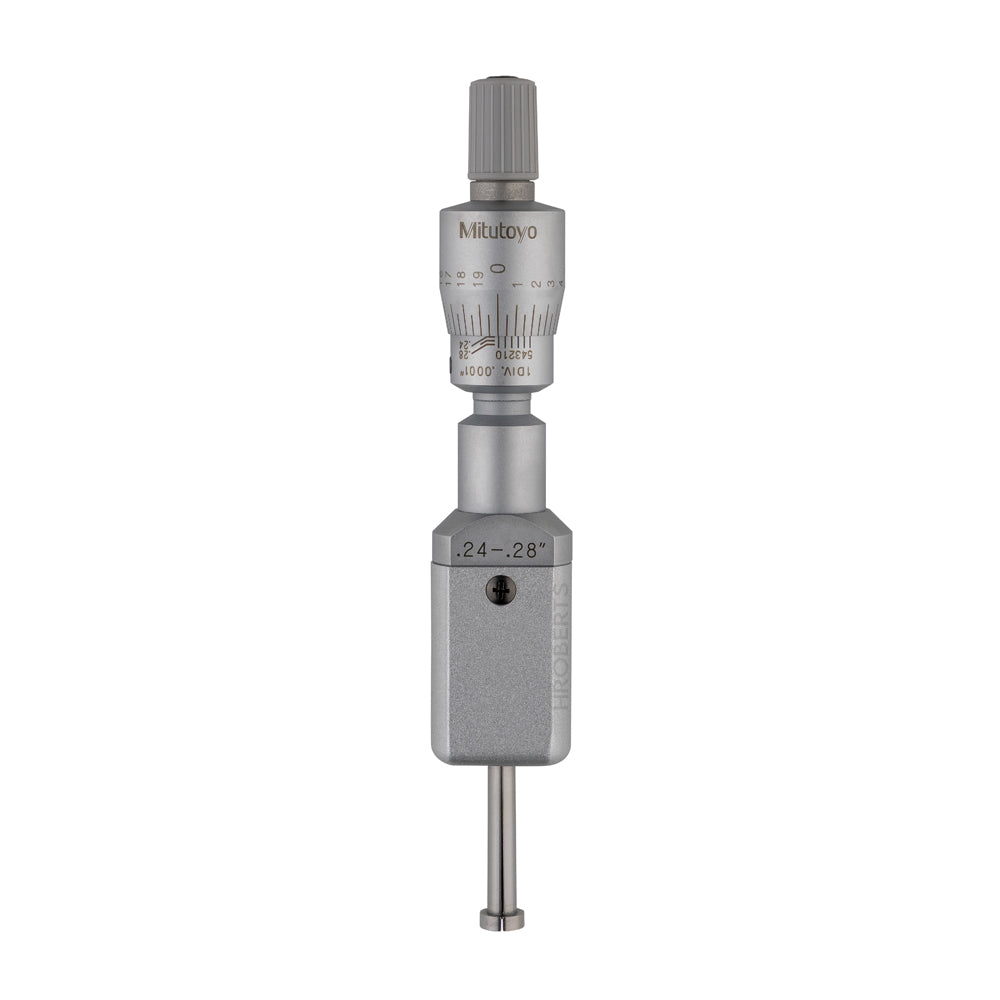 Mitutoyo 368-026 Holtest Bore Micrometer, 2-Point Contact, Range 0.24-0.28", Graduation 0.0001"