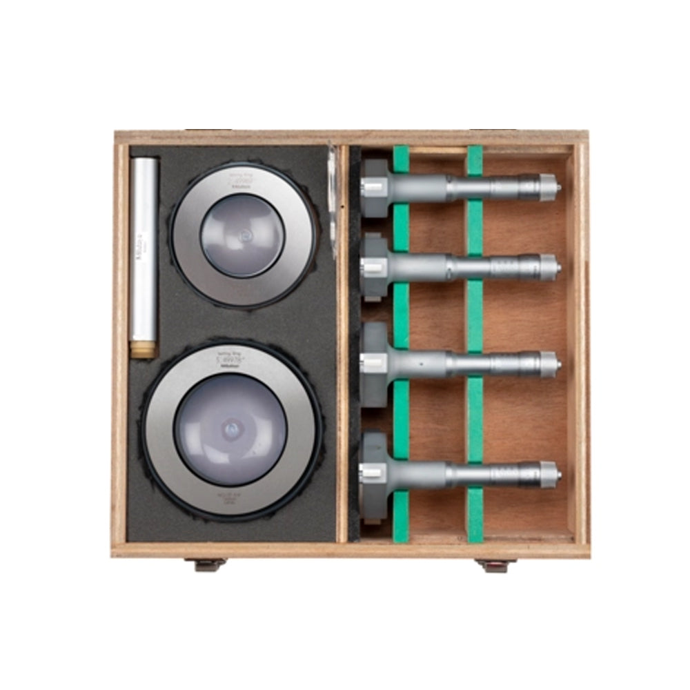 Mitutoyo 368-995 Holtest Bore Micrometer Set, 3-Point Contact, Range 0.5-0.8", Graduation 0.0002", Supplied with Setting Ring