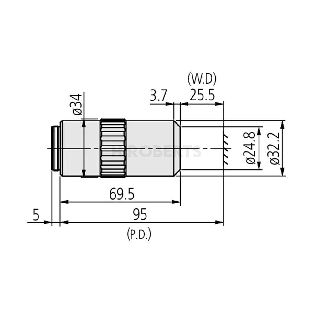 Mitutoyo 378-787-16 M Plan Apo HR 5X High resolution objective for bright-field observaton in visible range