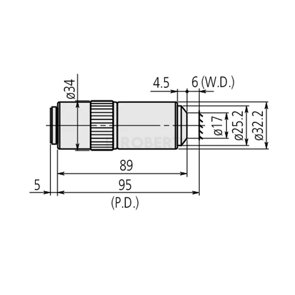Mitutoyo 378-806-3 M Plan Apo 100X Objective for bright-field observation in visible range