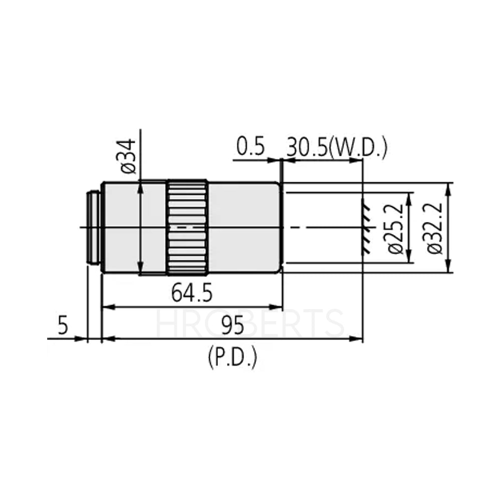 Mitutoyo 378-809-5 M Plan Apo NUV 10X Objective for bright-field observation in near ultraviolett range