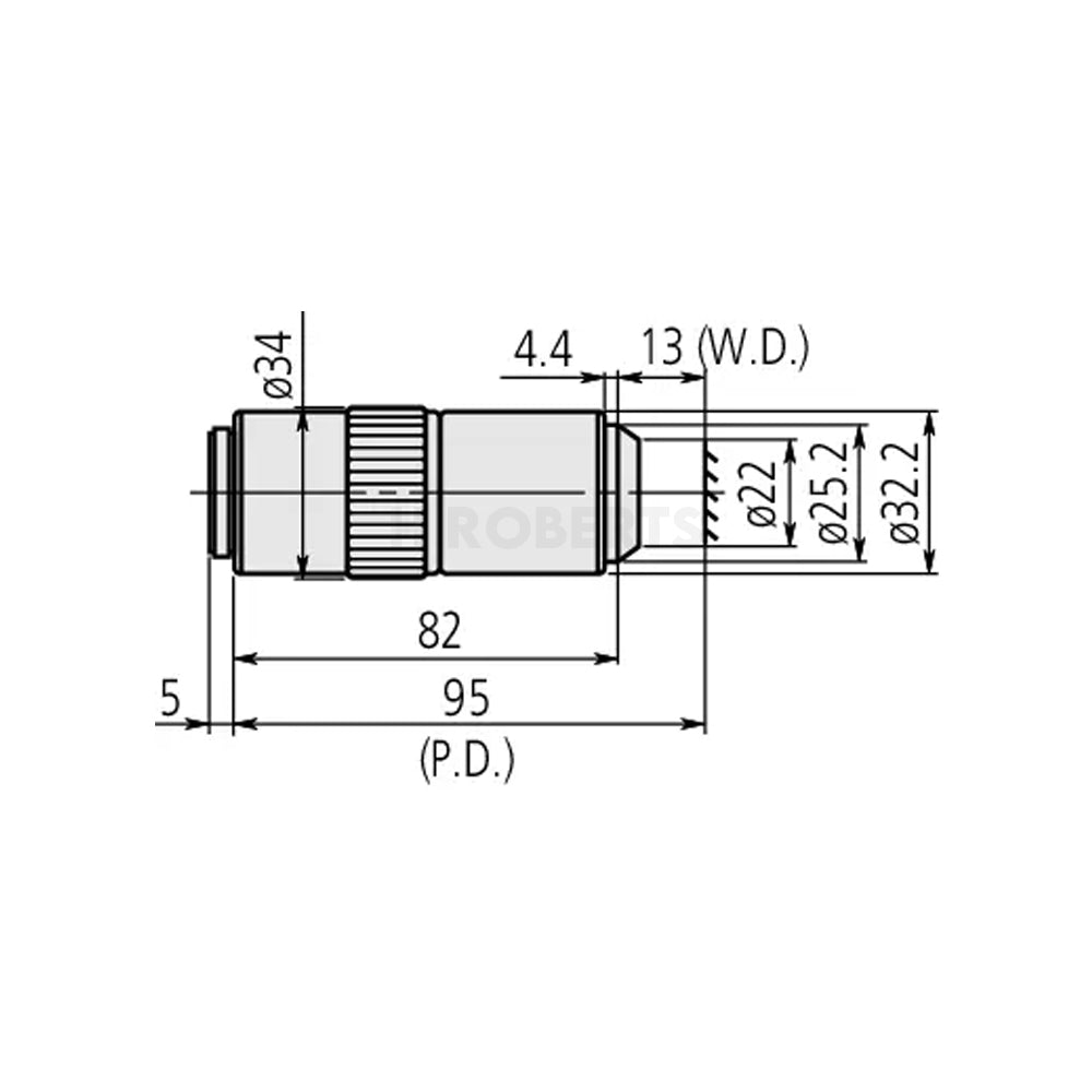Mitutoyo 378-813-3 M Plan Apo SL 100X Objective for bright-field observation in visible range, SL Super Long working distance