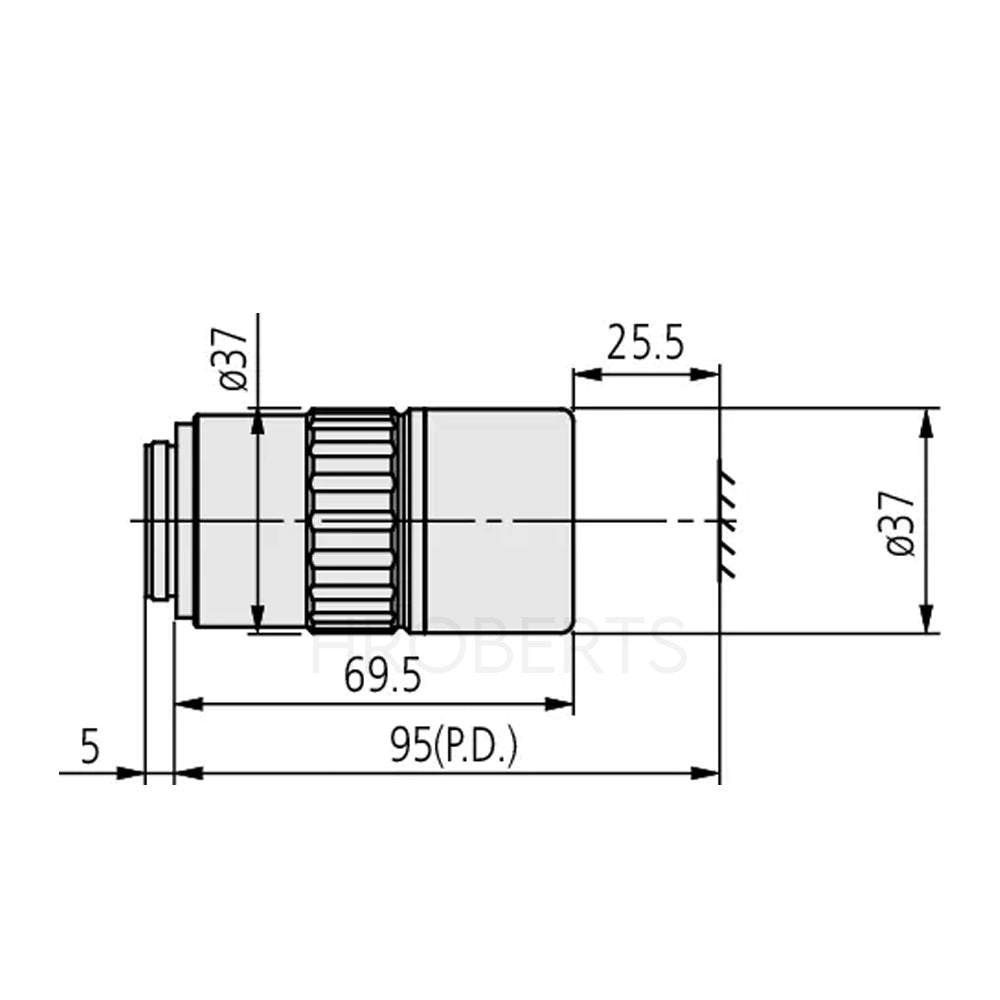 Mitutoyo 378-867-5 M Plan Apo NIR B 20X Objective for bright-field observation in near-infrared range, WD: 25.5mm