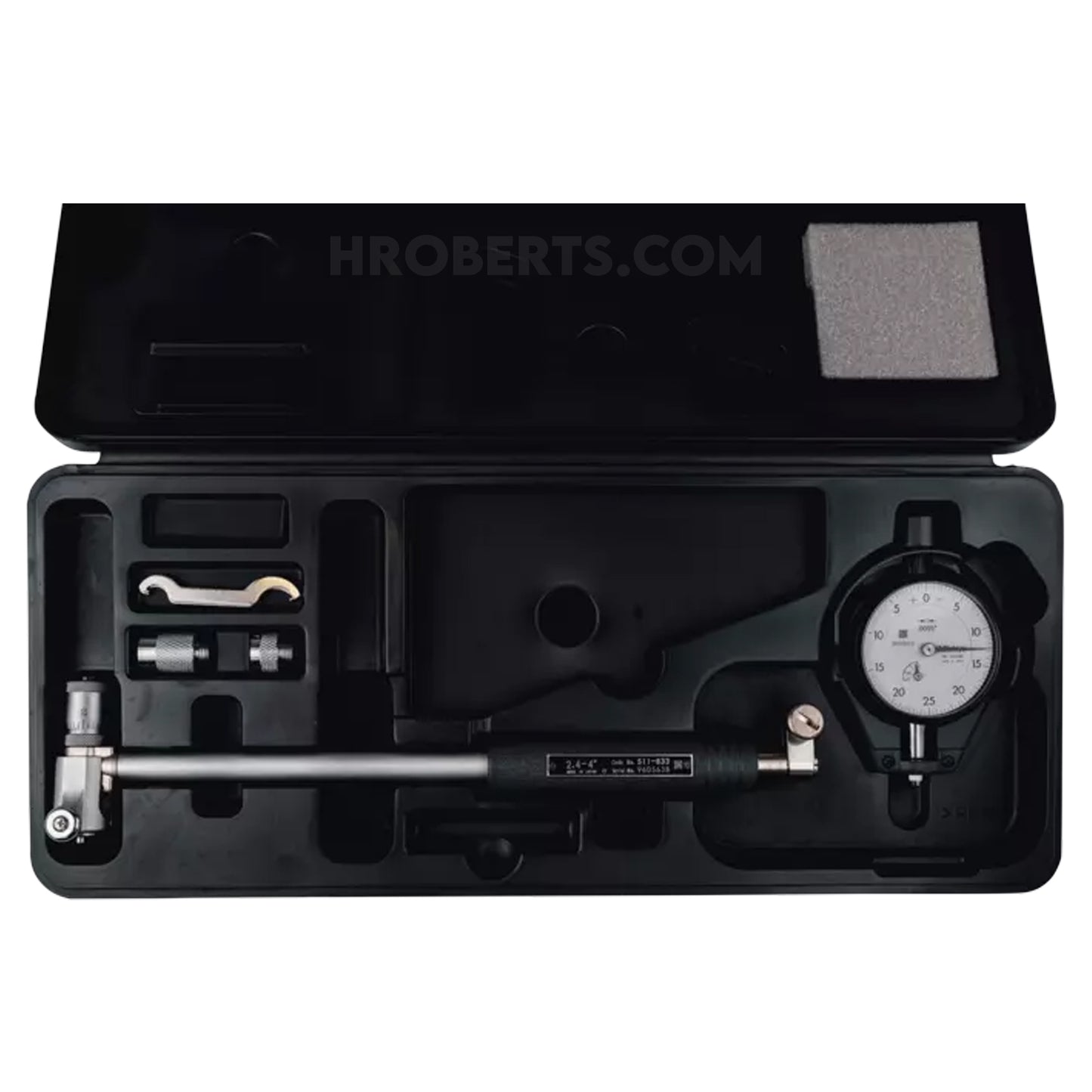 Mitutoyo 511-843-20 Micrometer Head Bore Gauge, Range 2.4-4", Graduation 0.0005", Probe Depth 4"