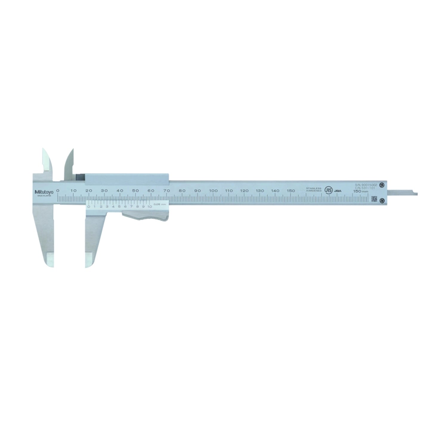 Mitutoyo 531-101 Vernier Caliper, Range 0-150mm, Graduation 0.05mm