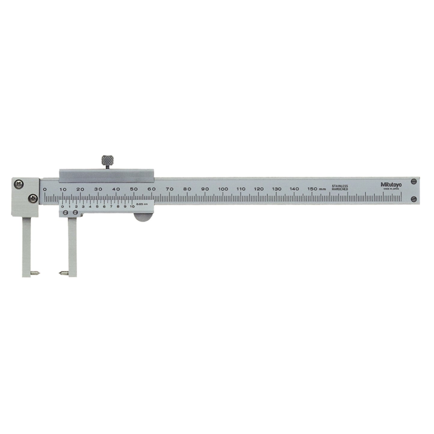 Mitutoyo 536-152 Vernier Caliper Neck Jaw Type, Range 0-150mm, Graduation 0.05mm