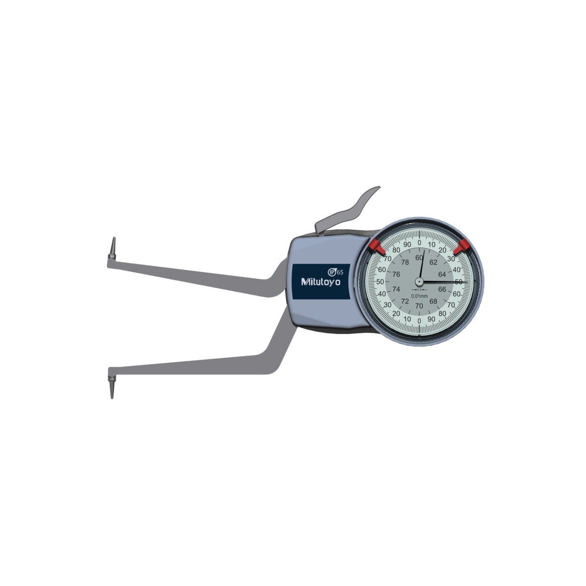Mitutoyo 209-307 Inside Dial Caliper Gauge, Range 60-80mm, Graduation 0.01mm