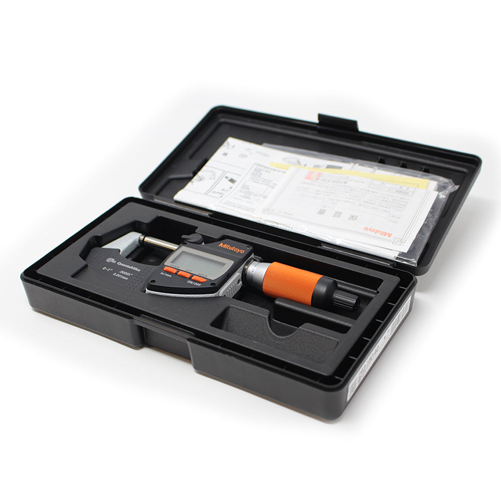 Mitutoyo 293-180-40 Digimatic Digital Quantumike Fast Action Micrometer, Range 0-1" / 0-25.4mm, Resolution 0.00005" / 0.001mm with SPC Data Output