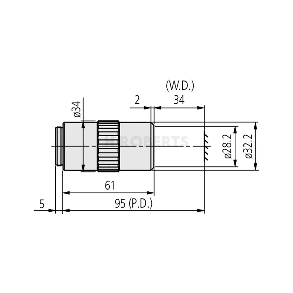 Mitutoyo 378-803-3 M Plan Apo 10X Objective for bright-field observation in visible range