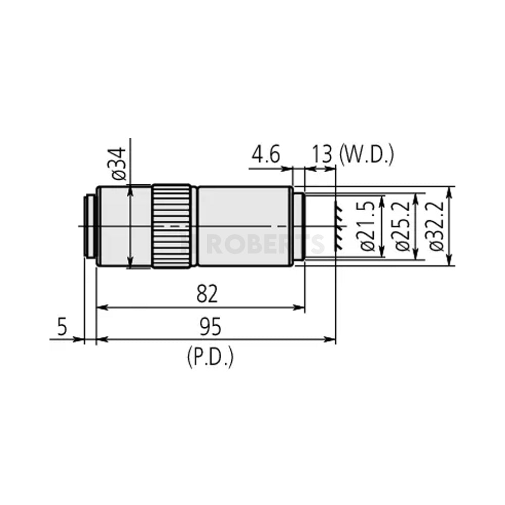 Mitutoyo 378-805-3 M Plan Apo 50X Objective for bright-field observation in visible range