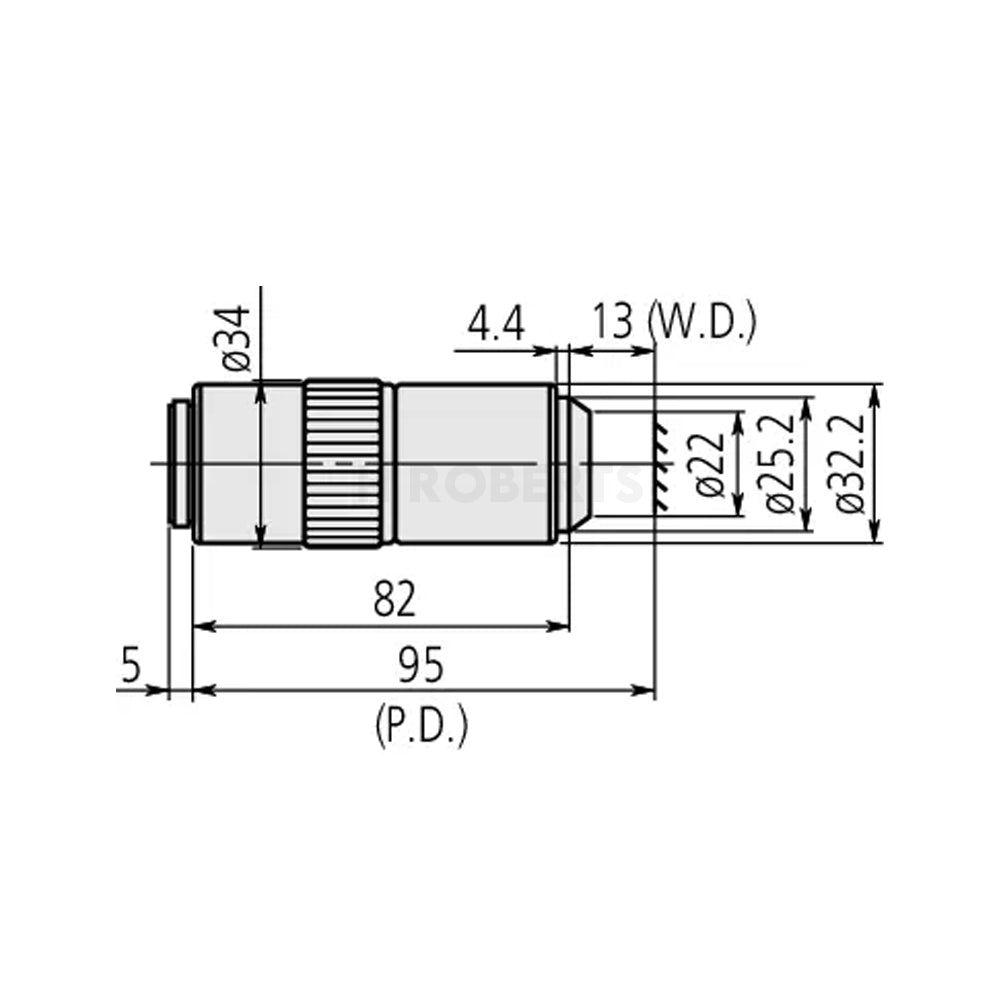 Mitutoyo 378-815-4 M Plan Apo HR 100X High resolution objective for bright-field observation in visible range