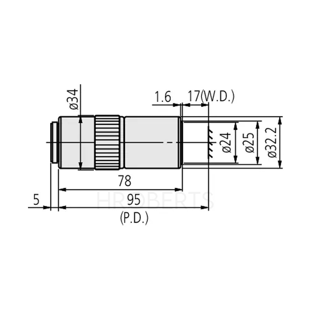 Mitutoyo 378-817-8 M Plan Apo NUV 20X Objective for bright-field observation in near ultraviolett range